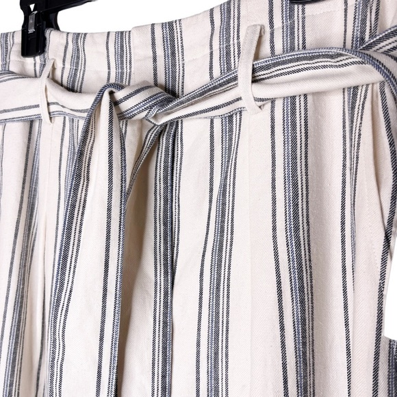 LAUREN RALPH LAUREN NWT Linen Blend Tie High Waist Pants Size 4 in Blue Stripe - Picture 6 of 15